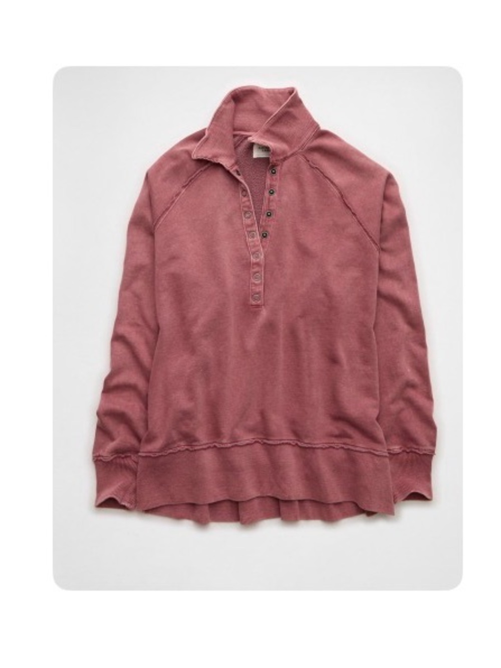 AE Women’s Big Hug Henley Sweatshirt in Earthen (XS)